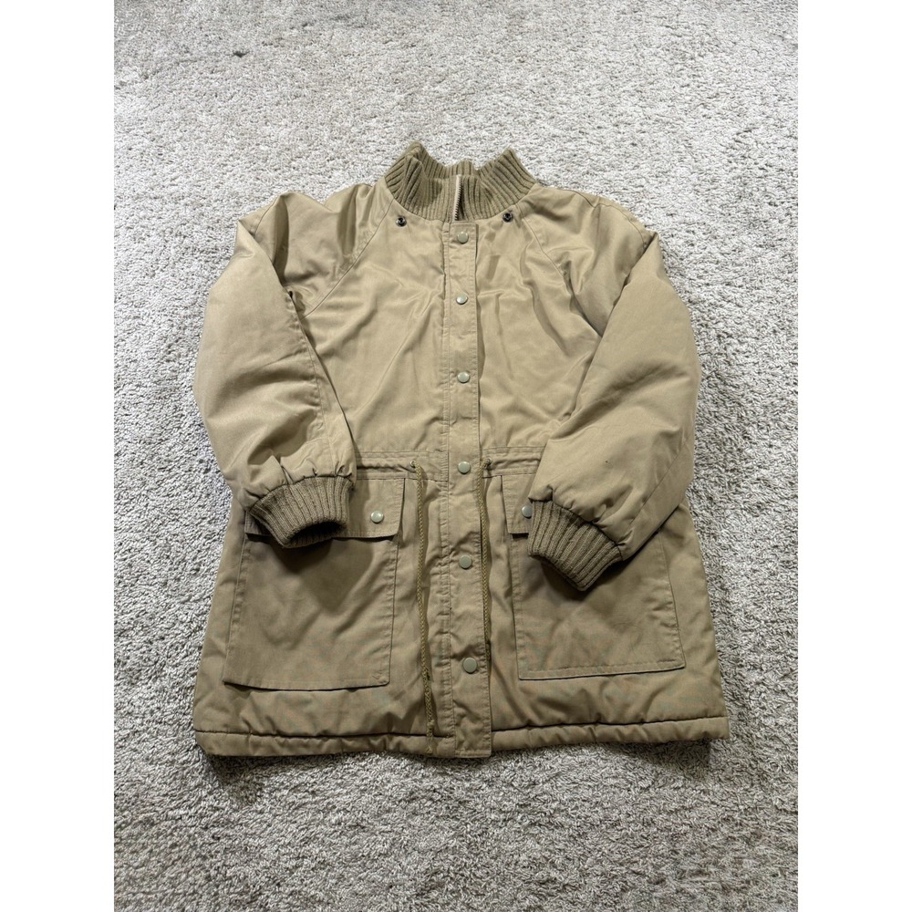 Sears Work Leisure Quilt Lined Tan Jacket Coat Herringbone Outdoor Winter VTG 16